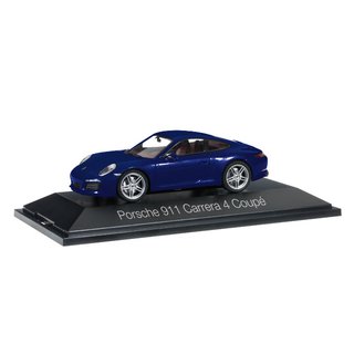 Herpa 071093 Porsche 911 Carrera 4 Coupe, dunkelblaumet.  Mastab 1:43