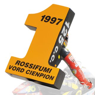 Minichamps 312970246 Figur Valentino Rossi- 1ST World Championships GP 125 Brno 1997 Massstab: 1:12