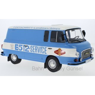 IXO MCG18211 Barkas B 1000 Kastenwagen, blau/weiss, Fortschritt Service , 1970  Mastab 1:18