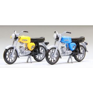 Fischer-modell Kres 10150 2x Simson S50 gelb und blau, Komplettmodelle  Mastab 1:87