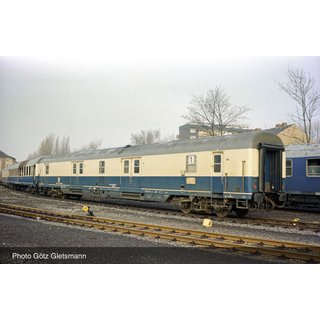 Arnold HN4418  2-tlg. Set 4-achs. Postwagen Post-mrz, beige/blau, DBP, Ep.IV  Spur N