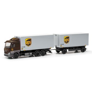 Herpa 317832 MB Actros Classicspace Wechselkoffer-Hngerzug, UPS  Mastab 1:87