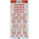 TL Decals 1121 Feuerwehr-Schriftzge - Rot Mastab 1:87
