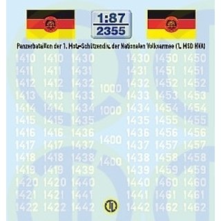 TL Decals 2355 Taktische Nummern Panzerbataillon  Mastab 1:87