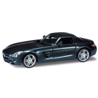 *Herpa 034418-002 Mercedes Benz SLS AMG, dunkelblaumet. Maßstab 1:87