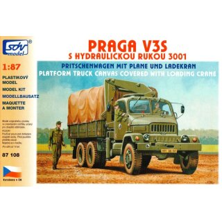 SDV 87108 Bausatz Praga V3S HR Pritschwagen mit Ladekran  Maßstab 1:87