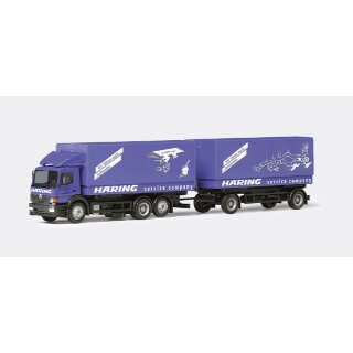 *Herpa 145862 MB Atego Wechselpritschen-Hängerzug, Spedition Häring Maßstab 1:87