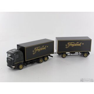 *Herpa 147750 Scania 124 Getränkekoffer-Hängerzug Freixenet Maßstab 1:87