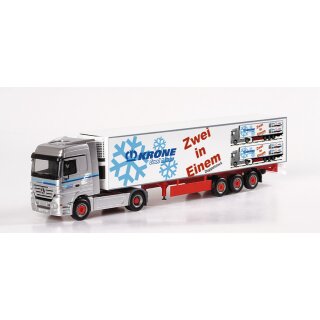 *Herpa 149709 MB Actros LH 02 Kühlkoffer-Sattelzug, Grossmann / Krone Maßstab 1:87