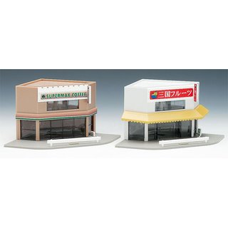 TOMYTEC 974015 2 Eckhäuser mit Ladengeschäft