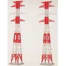 TOMYTEC 974484 Strommasten, rot-weiss 2 Stüc