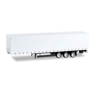 Herpa 076302-002 Krone Gardinenplanen-Auflieger 3-achs mit U-Schutz Chassis schwarz Maßstab 1:87