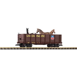 Piko 38725 Spur G Hochbordwagen UP mit Pferden beladen