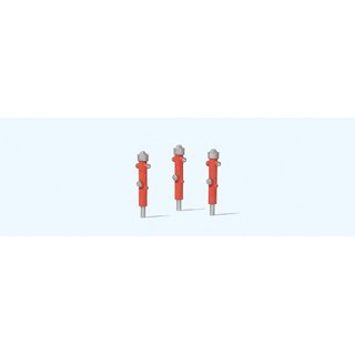 Preiser 17714 Hydranten rot.3 Stck.Fertigm