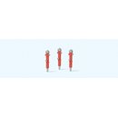 Preiser 17714 Hydranten rot.3 Stck.Fertigm