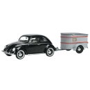 *SCHUCO 450389100 VW Brezelkäfer mit Anhänger...