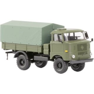 Hädl 124059IFA W50LA/A, kurze Pritsche/Plane, Ballonräder, offene Plane  Maßstab 1:120