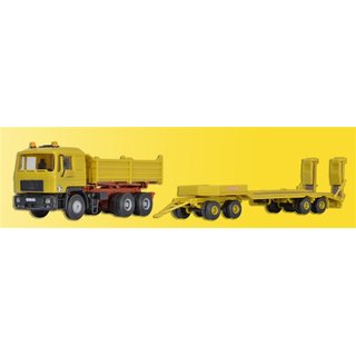 KIBRI 14066 MAN Kipper mit Tieflader Kirc Massstab: H0