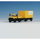 KIBRI 14981 UNIMOG kurz mit Postanhaenger Massstab: H0