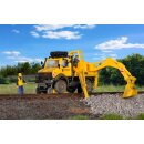 KIBRI 16307 Unimog Zweiwege mit Heckbagge Massstab: H0