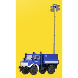 KIBRI 18467 UNIMOG THW mit Flutlichtmast Massstab: H0