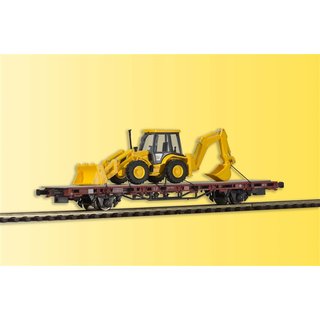 KIBRI 26260 H0 Niederbordwagen mit Baggerlader Massstab: H0