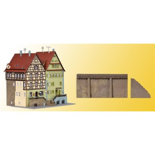 KIBRI 37110 N Haeuser auf der Mauer "Schw Massstab: N