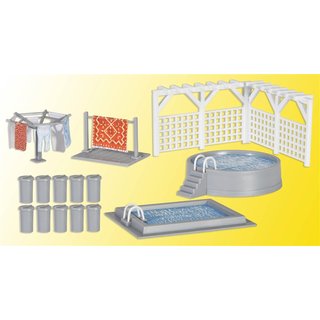 KIBRI 38148 H0 Deko-Set Garten u. Terrass Massstab: H0