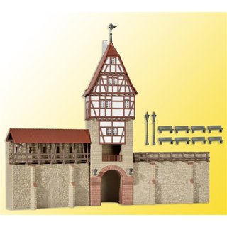 KIBRI 38914 H0 Stadtmauer mit Fachwerktur Massstab: H0