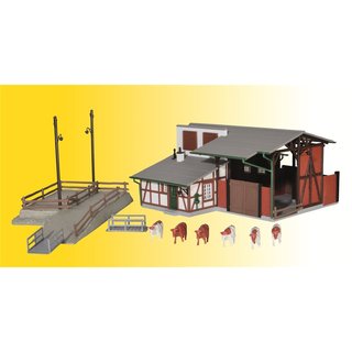 KIBRI 39096 H0 Stall mit Viehverladung Massstab: H0