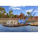 KIBRI 39156 H0 Arbeitsponton mit Bagger Massstab: H0