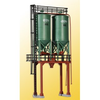KIBRI 39931 H0 Doppelsilo SchwarzBau Massstab: H0