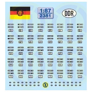 TL Decals 2381 DDR Kfz-Kennzeichen ab 1976  Maßstab 1:87