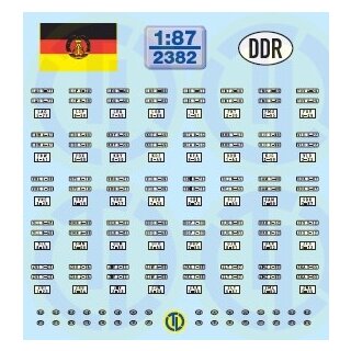 TL Decals 2382  DDR Kfz-Kennzeichen ab 1976  Maßstab 1:87