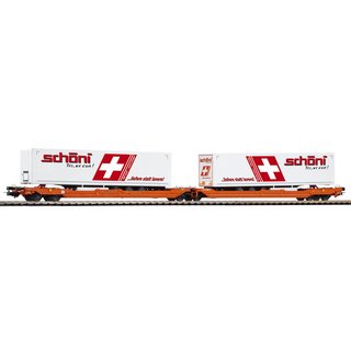 Piko 54776 Spur  H0 Taschenwagen T3000e Wascosa mit 2 "Schöni" Trailern
