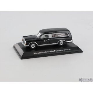 BoS BOS87016 Mercedes 600 Pullmann, schwarz, Bestattungswagen, Massstab: 1:87