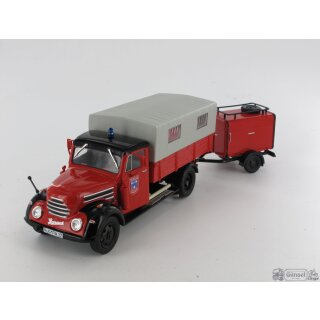 *438001  Robur Garant K30 Pritsche/Plane Feuerwehr mit TSA-Anhänger Maßstab: 1:43