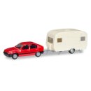 Herpa 013420 MiKi Opel Kadett E GLS mit Wohnanhänger...