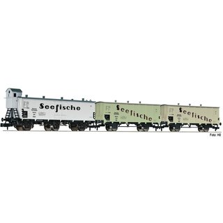 Fleischmann 881810 3-teiliges Set Kühlwagen, Seefische, DRG, Ep.II  Spur N