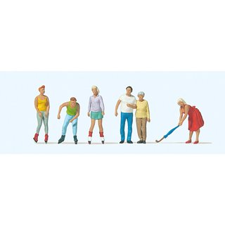 Preiser 10740 Skater, Spaziergänger  Spur H0