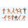 Preiser 10761 Fußballmannschaft mit Torwart und Schiedsrichter, orange Spur H0