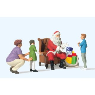 Preiser 44931 Weihnachtsmann in Sessel, Mutter mit Kindern  Spur G