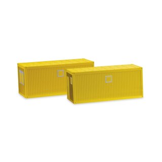 Herpa 053600-002 Zubehör Baucontainer 2 Stück, gelb Maßstab: 1:87