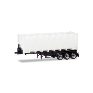 Herpa 076234-002 30ft Bulkcontainerauflieger 3a, schwarz Maßstab: 1:87