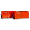 Herpa 076890 2x 20 ft. Stromaggregat, Bcels...