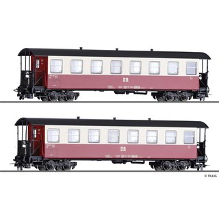 Tillig 13981 Personenwagenset der DR, bestehend aus zwei Personenwagen KB4ip, Ep. IV  Spur H0m
