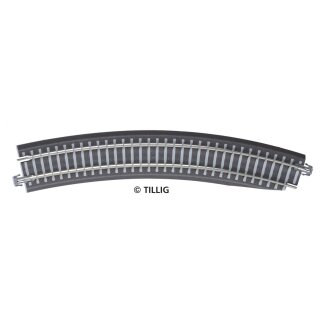 Tillig 83773 Bettungsgleis grau Gleisstück R11/32, Pass-Stück rechts R396 mm / 30°