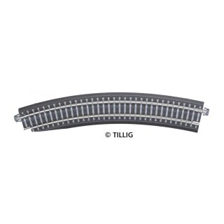 Tillig 83774 Bettungsgleis grau Gleisstück R11/32, Pass-Stück links, R396 mm /30°