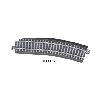 Tillig 83775 Bettungsgleis grau Gleisstück G3/R12, Pass-Stück rechts, R353 mm / 15°