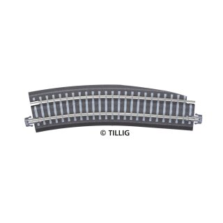 Tillig 83776 Bettungsgleis grau Gleisstück G3/R12, Pass-Stück links, R353 mm / 15°